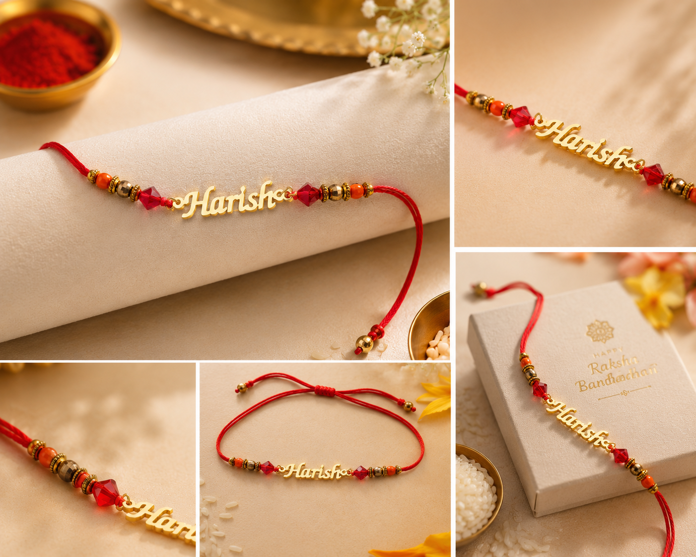 Gold Name Rakhi