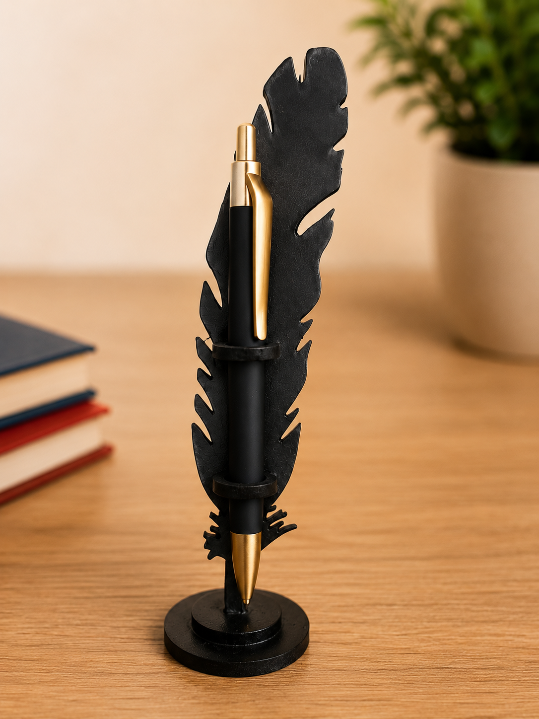 Feather Pen Stand with Pen