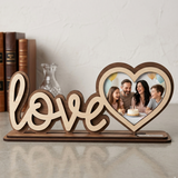 Personalized Heart & Script Tabletop Photo Stand